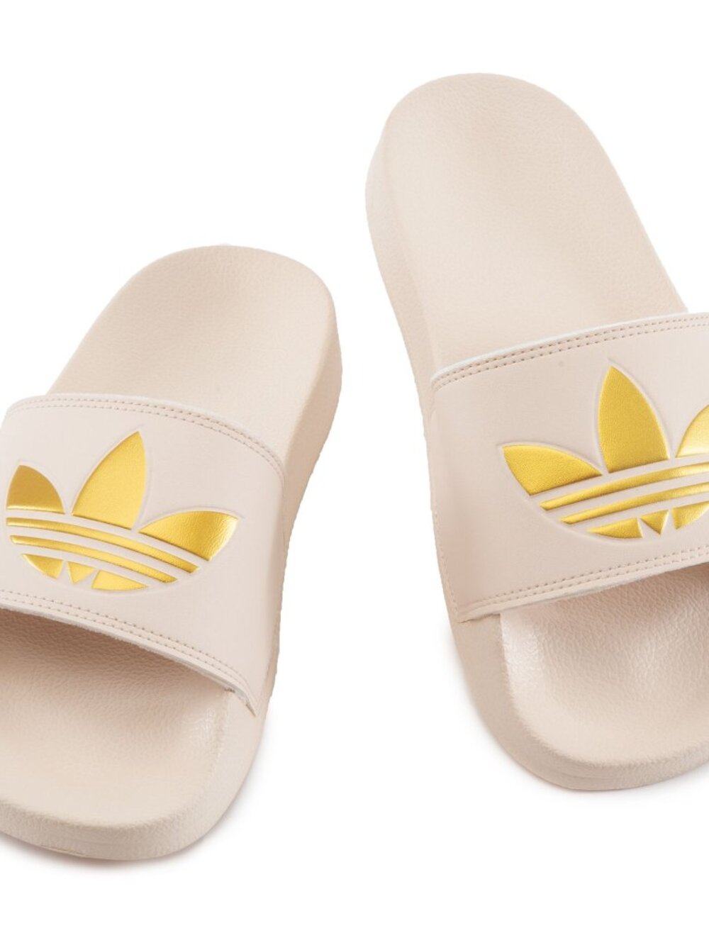 Adidas Adilette Gold & Beige Trefoil Logo Light Casual Slides